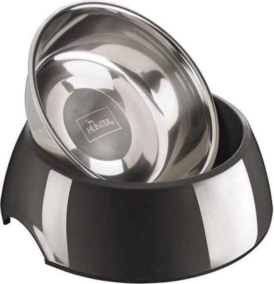 Hunter Melamine Voer- en Drinkbak – Zwart – 160 ml