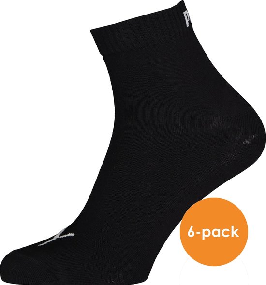Puma unisex sneaker sokken (6 pack) zwart Maat: 43 46
