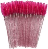 Wegwerp Wimper en Wenkbrauw Borsteltjes - Mascara Borsteltjes - 10 stuks - Roseo glitter