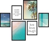 Posters | Muurfoto | Woonkamerdecoratie | Strand & Zee | 6 Stuks | 2x A3 | 2x A4 | 250 g/m2 Zwaar Kwaliteitspapier
