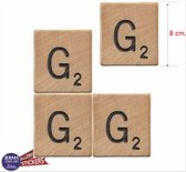 G scrabble letters set van 4 letter stickers