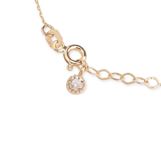 Hemels juwelier- 14k geelgouden ketting met hanger. Sneeuwvlok- Dames- Goud- 44 cm- HML 719- Cadeautje- Moederdag aanbieding - Hemels Juwelier