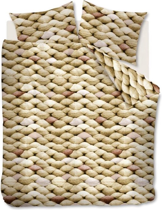 Housse de couette double en Katoen doux en tricot Ocre | 240x200 / 220 | Finement tissé | Respirant et de haute qualité