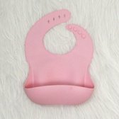 Silicone slabbetje  baby en kinder - Voedings slabber met opvangbakje - Baby roze