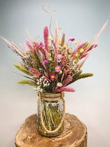 Droogbloemen boeket 'Natural Pink' | 50cm | Een schitterend aandenken voor Moederdag | Pastelachtig Droogboeket | Perfect Cadeau