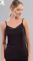 2 pièces - bretelles spaghetti pour dames avec dentelle / nouvelle collection Berrak / Zwart/ taille XL / haute qualité