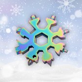 Twenty4seven® 18-in-1 Multi Tool - Sneeuwvlokje - Rainbow - Sneeuwvlok Sleutelhanger - Moersleutel - Draagbare Universele tool - Schroevendraaier - Ster - Flesopener - Roestvrijsta