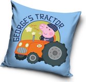 Peppa Pig George's Tractor - Sierkussen Kussen 40 x 40 cm (inclusief vulling en met ritssluiting)