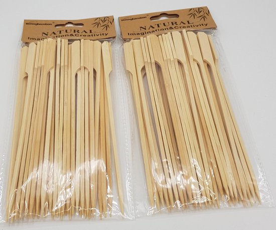 Bamboe Prikkers 250 stuks | 30cm Lengte | BBQ Spiezen & Saté Stokjes | Milieuvriendelijk | Geschikt voor Chocoladefontein & Cocktails