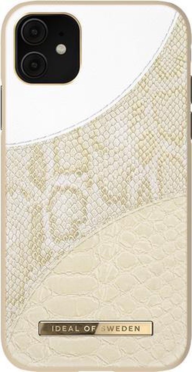 iDeal of Sweden Fashion Case Atelier voor iPhone 11/XR Cream Gold Snake