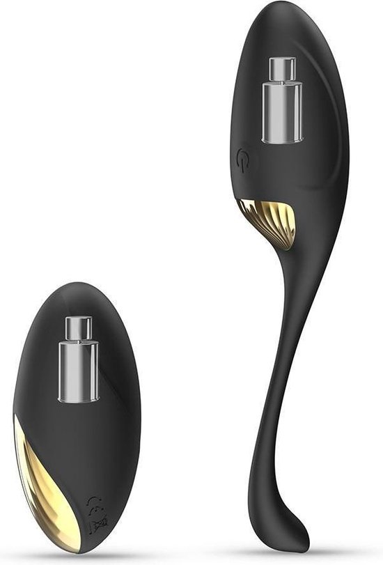 Oeuf Vibrant Télécommandé Sans Fil Noir + Plug Anal Rosebud S Offerte - Marque LEADLOVE - Neuf