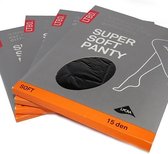 6-Paar LTBD Super Soft 15 den Panty in Zwart 44-46