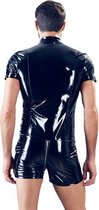 Lak Jumpsuit - Medium - Zwart - Sexy Lingerie & Kleding - Sexy Herenmode  -  Heren Lingerie - Mannen Lak kleding