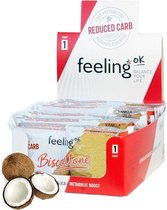 Feeling OK | Biscottone Kokos | Voordeelpakket | 15 x 50 g | Low carb snack | Eiwitrepen | Koolhydraatarme sportvoeding | Afslanken met Proteïne repen | Snel afvallen zonder honger