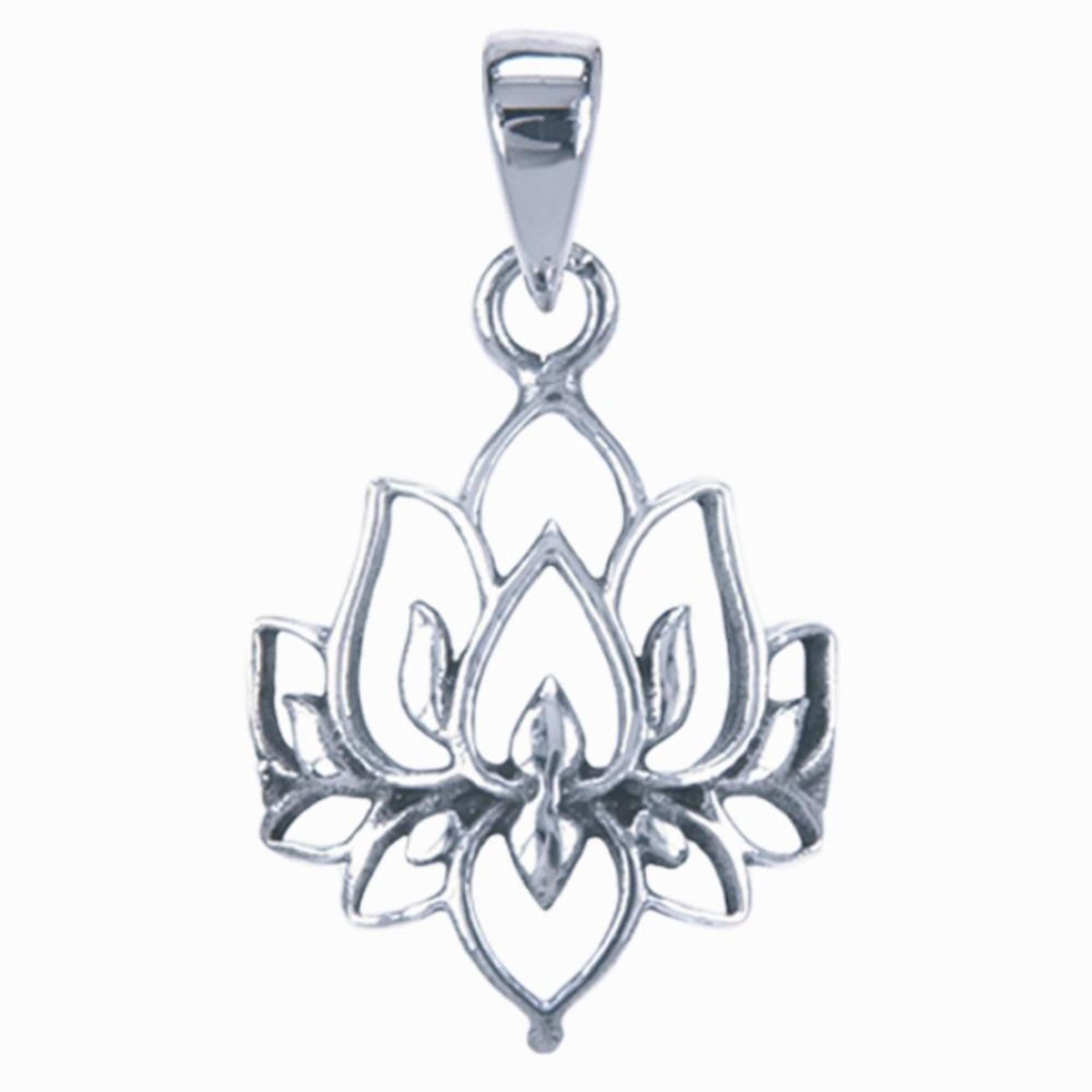 Elegante zilveren hanger van een lotusbloem