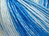 Ice yarns katoen garen kopen gemeleerd blauw/wit/ beige tinten – 100% katoendraad haakgaren breigaren pakket 4 bollen van 100gram | DeWolwinkel.nl
