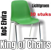 King of Chairs -set van 30- model KoC Elvira lichtgroen met verchroomd onderstel. Kantinestoel stapelstoel kuipstoel vergaderstoel tuinstoel kantine stapel stoel kantinestoelen sta