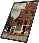 Poster in lijst - Gezicht op huizen in Delft | Johannes Vermeer - 80x120cm