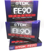 5 x Audio Cassette Tape TDK FE 90 FERRIC normaal Position type I - Uiterst geschikt voor alle opnamedoeleinden / Sealed Blanco Cassettebandje / Cassettedeck