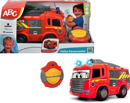 Foto: Dickie toys abc irc felix brandweerwagen 27 cm bestuurbare auto