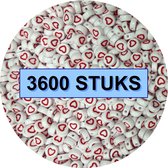 Fako Bijoux® - Hartjes Kralen Bulk - Acryl - 7mm - Sieraden Maken - 3600 Stuks - Wit/Rood Open