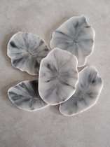 ByNonams Epoxy ResinArt onderzetters Geode marmer zwart wit grijs 5 stuks