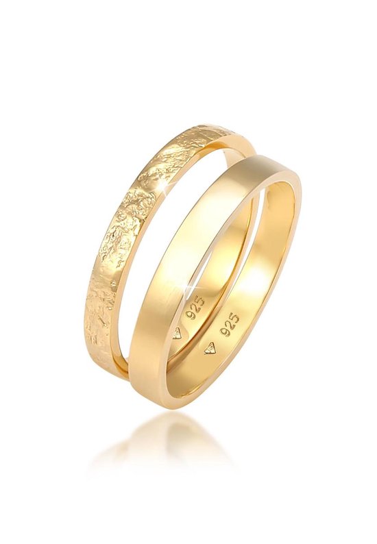 Elli Women's Lady Ring 925 zilver 52 Goud 32020192
