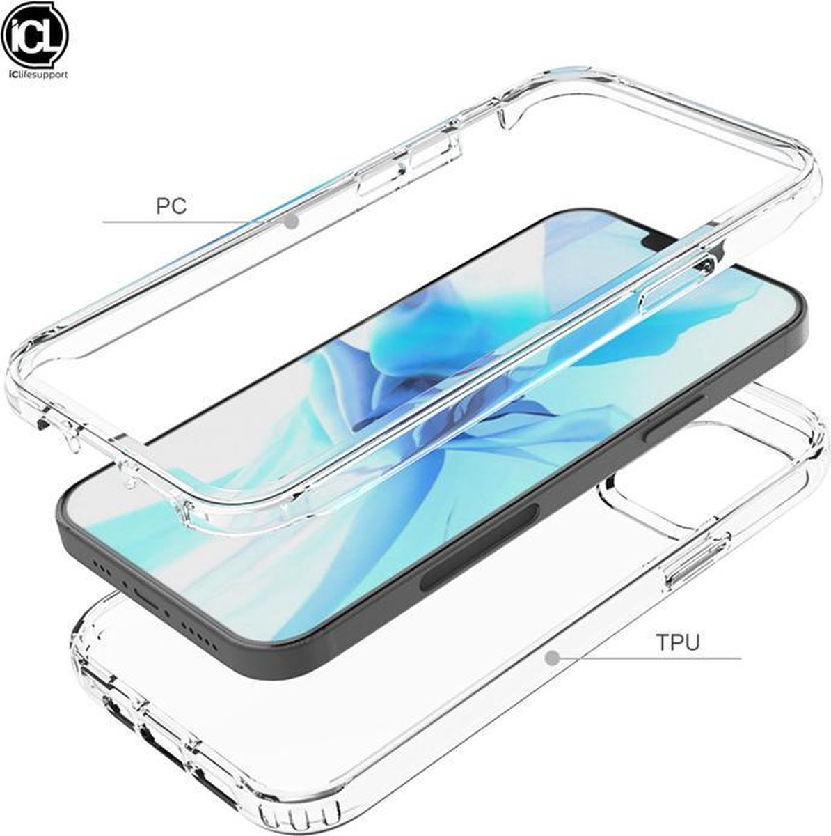 iphone 12 pro max hoesje apple siliconen bumper transparant case – shock proof hoesje voor iphone 12 pro max geschikt voor magsafe