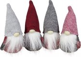 Kerstkabouters | Gnoom - set met 4 kabouters in verschillende kleuren | 9 cm hoog