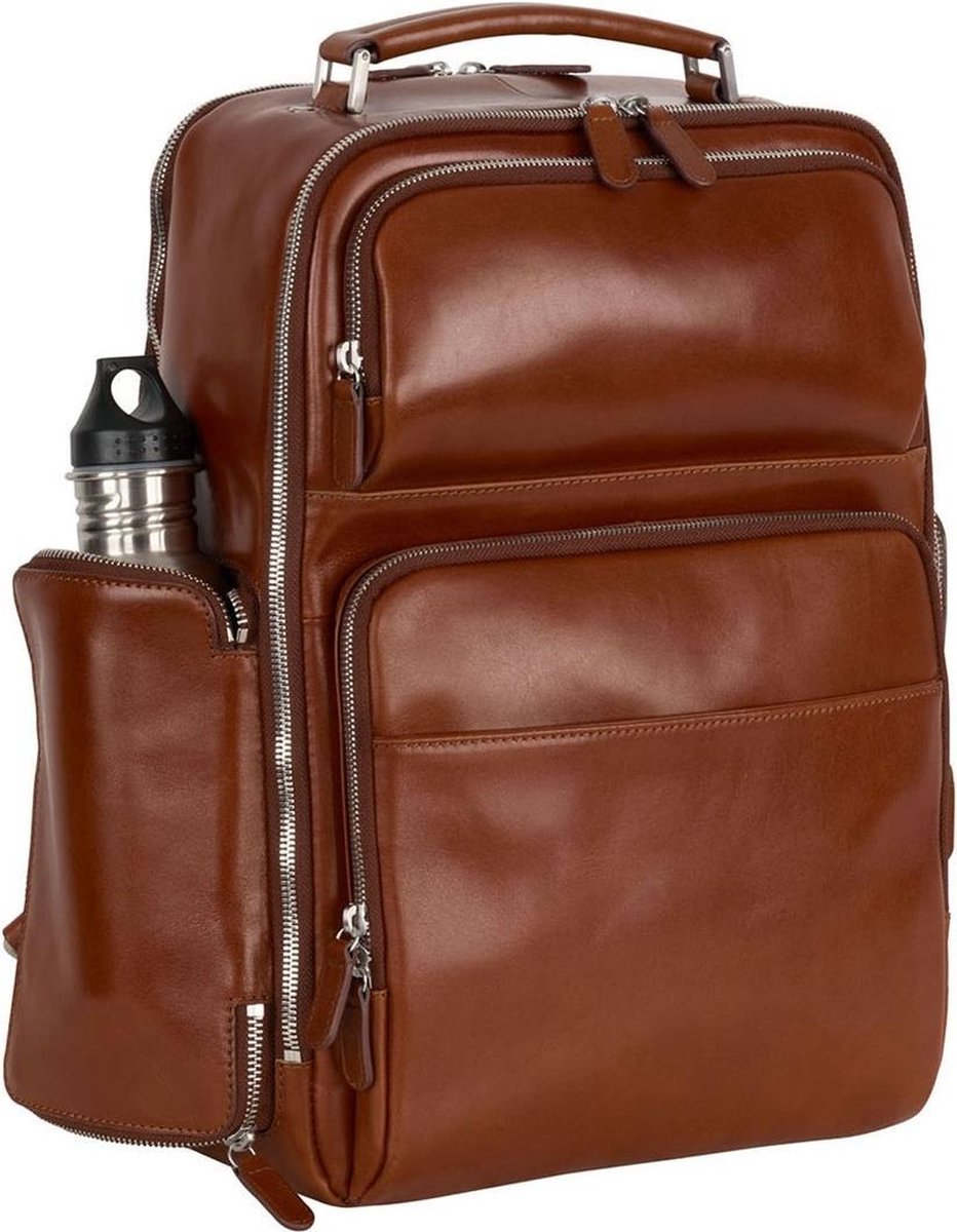 LEONHARD HEYDEN Leren laptop rugzak rugzak met laptopvak Cambridge Business Rucksack 5275 Cognac bruine