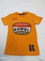 rumbl , jongens, t-shirt korte mouw , orange , retro , little braves , 104 / 110