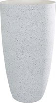 Granit vaas wit 68cm hoog | Hoge witte granieten vaas terrazzo | grote bloempot plantenbak vazen