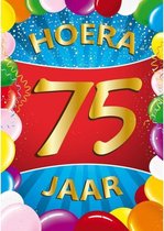 2x stuks 75 jaar mega poster / deurposter - 59 x 84 cm - verjaardag versiering