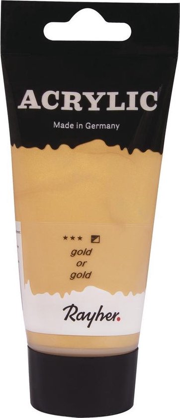 2x tubes gouden acrylverf/hobbyverf op waterbasis 75 ml - Schilderen/knutselen - Voor kinderen en volwassenen