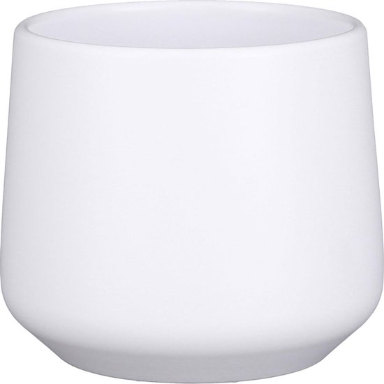 InnaGLAS Coupe De Fleurs En Céramique Blanc Mat 10,5cm X 20,5cm - Pot Fleurs Élégant