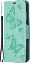 Mobigear Telefoonhoesje geschikt voor Samsung Galaxy A52s 5G Hoesje | Mobigear Butterfly Bookcase Portemonnee | Pasjeshouder voor 2 Pasjes | Telefoonhoesje voor Pinpas / OV Kaart / Rijbewijs - Turquoise