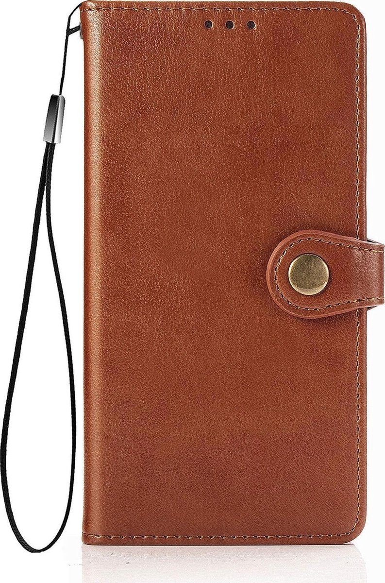 Mobigear Telefoonhoesje geschikt voor Samsung Galaxy S20 FE Hoesje | Mobigear Snap Button Bookcase Portemonnee | Pasjeshouder voor 3 Pasjes | Telefoonhoesje voor Pinpas / OV Kaart / Rijbewijs - Cognac