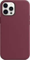 Mobigear Hoesje geschikt voor Apple iPhone 12 Pro Siliconen MagSafe Telefoonhoesje | Mobigear Rubber Touch Backcover | Geschikt voor MagSafe | Geschikt voor Draadloos Opladen met Magnetische Ring | MagSafe Case - Bordeaux Rood