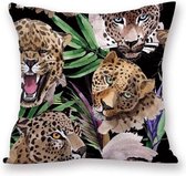 Moodadventures | Kussens | Kussenhoes Jungle Luipaardkop | 45x45 | Vierkant