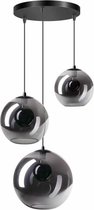 Hanglamp Smoking Glass - 3 lichts - Smoke glas - 3 bollen (15,20,25 cm) - Rookglas