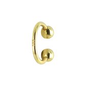 Silventi 9NBSAM-G190746 Gouden Ear Cuff - Oorring - Piercing - 14 Karaat - Bolletjes - 9,5 x 1,0 mm - Goud