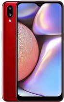 Samsung Galaxy  A10s ROOD +  Transparant Hoesje +  Screenprotector