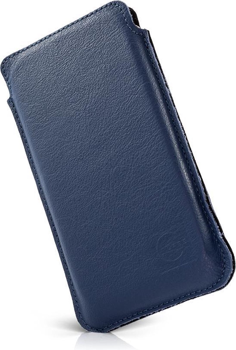 Insteekhoesje iPhone - Leren case - Donkerblauw - Size 2