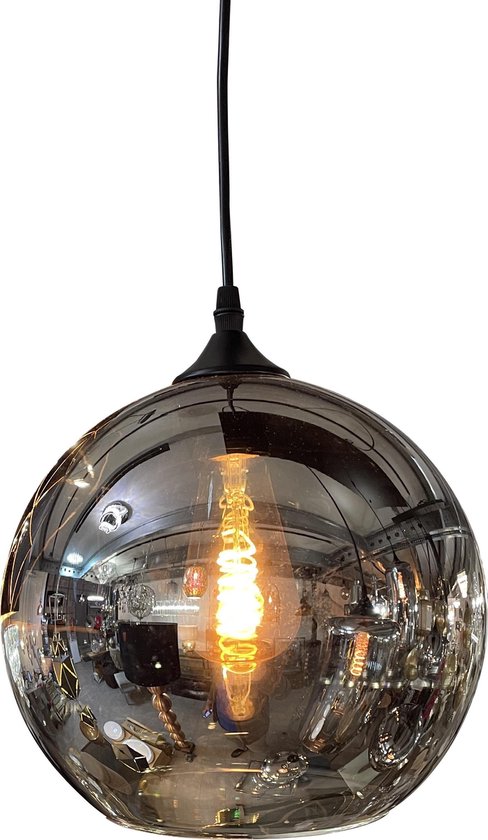 Expertise Spaans logo Hanglamp Bulbs 8 lichts smoke 25cm glazen Bollamp | bol.com