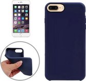 Voor iPhone 8 Plus & 7 Plus Klassiek glad oppervlak Zachte TPU beschermhoes (donkerblauw)