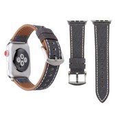 Voor Apple Watch Series 3 & 2 & 1 42 mm Simple Fashion echt lederen cowboypatroon horlogebandje (grijs)