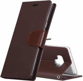 GOOSPERY SONATA DAGBOEK Horizontale lederen flip-hoes voor Galaxy Note9, met houder en kaartsleuven en portemonnee (bruin)