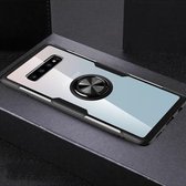 Krasbestendige TPU + acryl ringbeugel beschermhoes voor Galaxy S10 Pro (zwart)