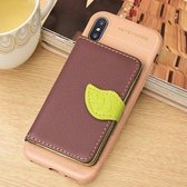 Magnetisch leren hoesje in bladstijl voor iPhone X / XS, met houder en kaartsleuven en portemonnee en fotolijst (bruin)