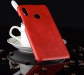 Schokbestendig Litchi Texture PC + PU-hoesje voor Huawei P Smart (2019) (rood)